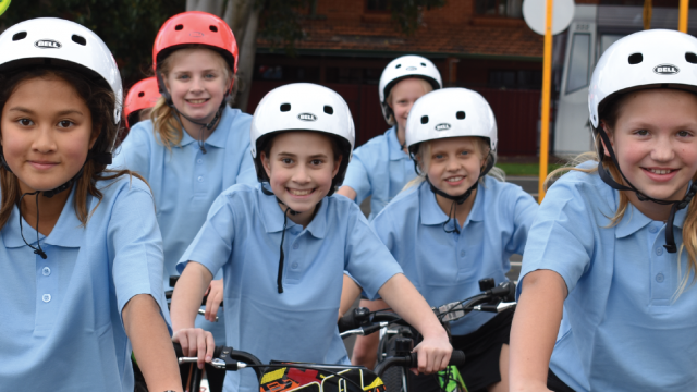 children riding bikes