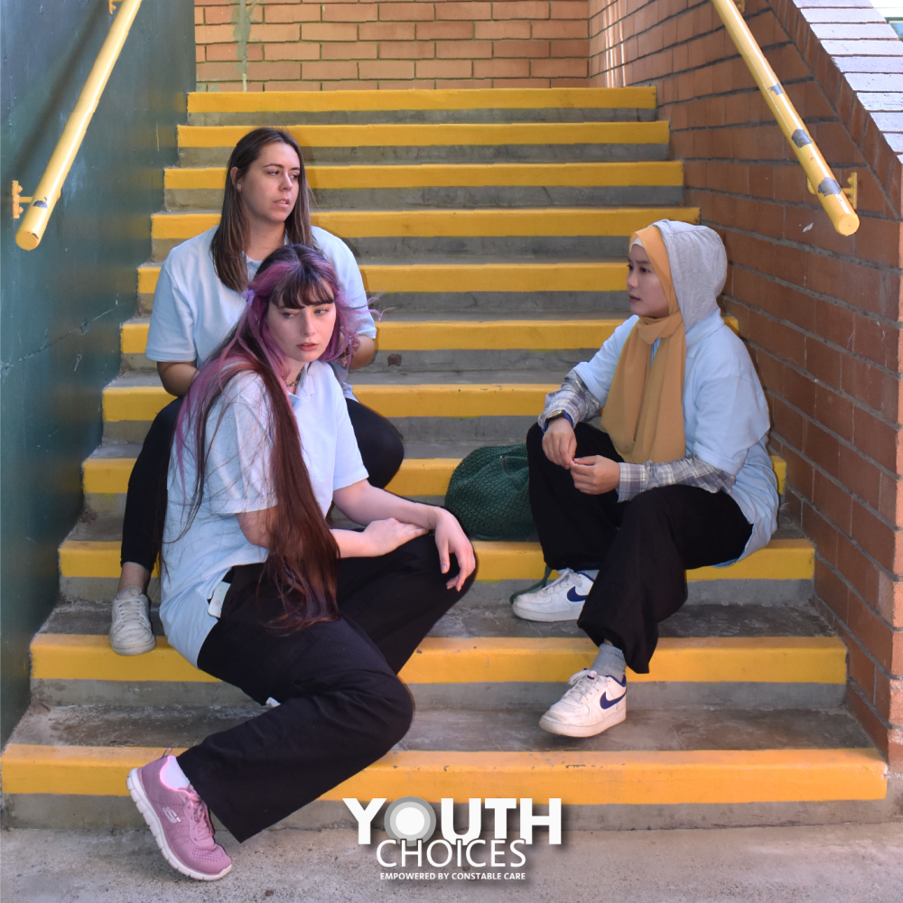 Youth Choices girls on stairs